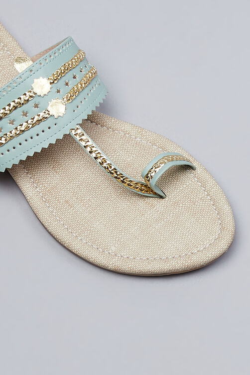 Mint Green Kohlapuri Sandal image number 3