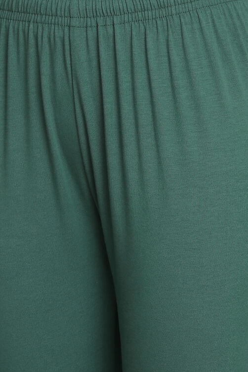 Green Cotton Lycra Churidar image number 1