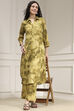 Green Printed Kurta Pants Co-ord Set