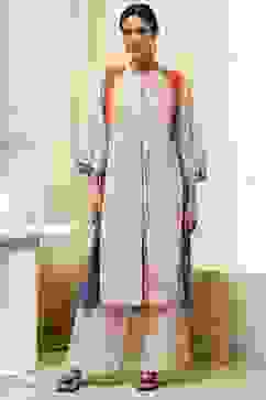 Beige Straight Printed Kurta Set image number 6