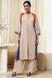 Beige Straight Printed Kurta Set image number 6