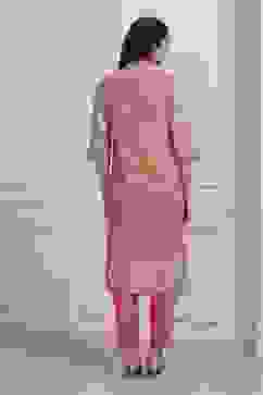 Red Cotton Straight Kurta image number 3