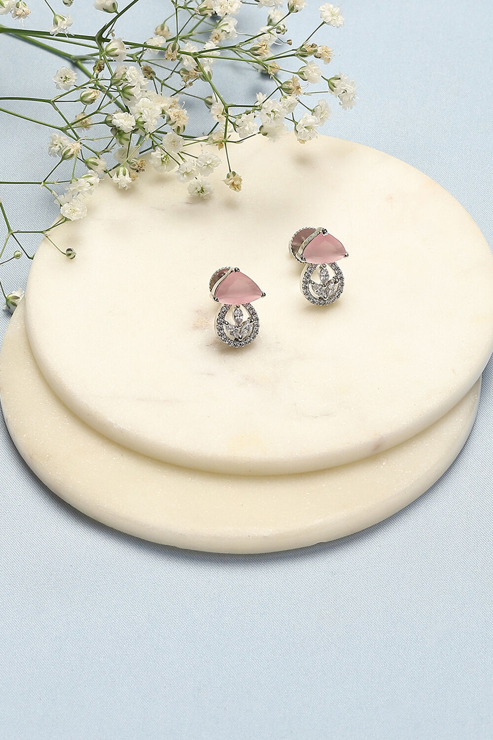Light Pink Brass Earrings image number 0