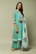 Pink Cotton Anarkali Kurta Palazzo Suit Set image number 5