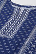 Navy Blue Cotton Blend Digital Print Unstitched Suit Set