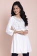 Off White Viscose dobby Solid Kurti image number 3