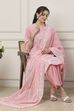Pink & White Cotton Floral Printed Straight Suit Set