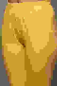 Yellow Cotton Anarkali Kurta Churidar Suit Set image number 2