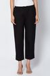 Black Cotton Straight Pant image number 0