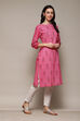 Yellow Cotton Straight Printed Kurta image number 3