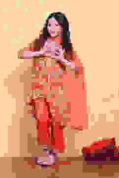 Coral Floral Asymmetric Suit Set image number 0