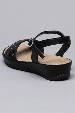 Black Pu Formal Sandals image number 4