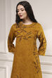 Mustard Yellow Viscose Rayon Straight Printed Kurta Pants Set image number 1