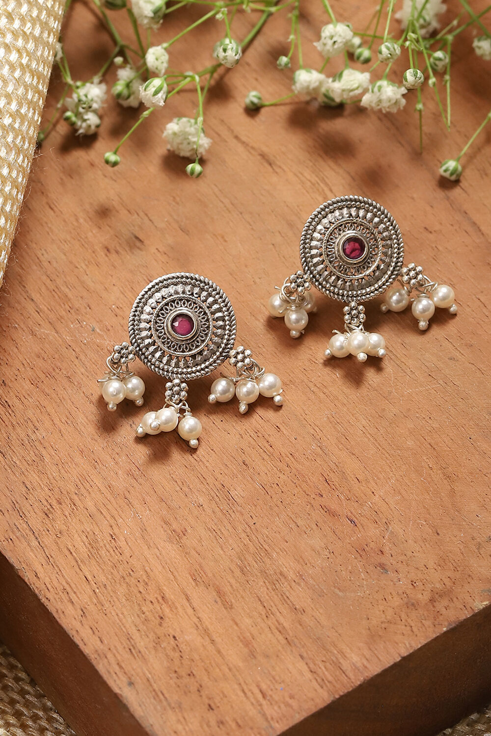 Pink 925 Sterling Silver Earrings image number 0