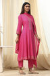 Fuchsia Viscose Printed Kalidar Suit Set image number 5