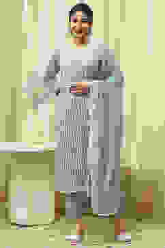 Teal Cotton Printed Unstitched Suit Set image number 7