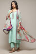 Sea Green Poly Viscose A-Line Kurta Palazzo Suit Set