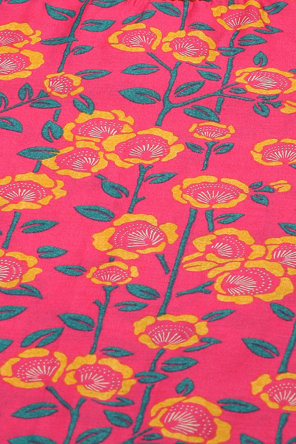 Fuchsia Cotton Straight Printed Kurta image number 1