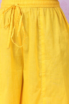 Yellow Art Silk Flared Printed Top image number 2