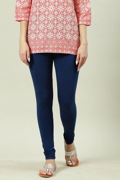 Deep Blue Cotton Lycra Churidar image number 2