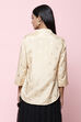Off White Straight Art Silk Printed Short Kurti image number 5