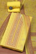 Yellow Silk Blend Digital Print Unstitched Suit Set image number 0