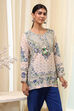 Off-White and Pink Modal Blend Straight Short Kurta image number 4