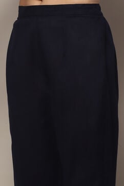 Blue Cotton Unstitched Suit set image number 3