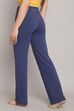 Navy Knitted Cotton Blend Yoga Pants image number 5