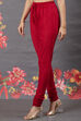 Rohit Bal Red Silk Flared Solid Suit Set image number 3