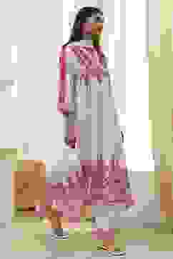 White and Red Cotton Asymmetric Suit Set image number 5