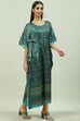 Forest Green Art Silk Printed Nightwear image number 3