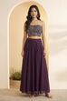 Wine Nylon Gathered Saree image number 6