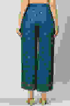 Teal Rayon Palazzo image number 4