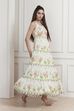 Off-White Cotton Printed Tiered Dress image number 4