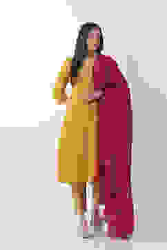 Maroon White Mul Chanderi Dupatta image number 3