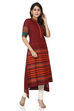 Maroon Cotton A-Line Printed Kurta image number 2