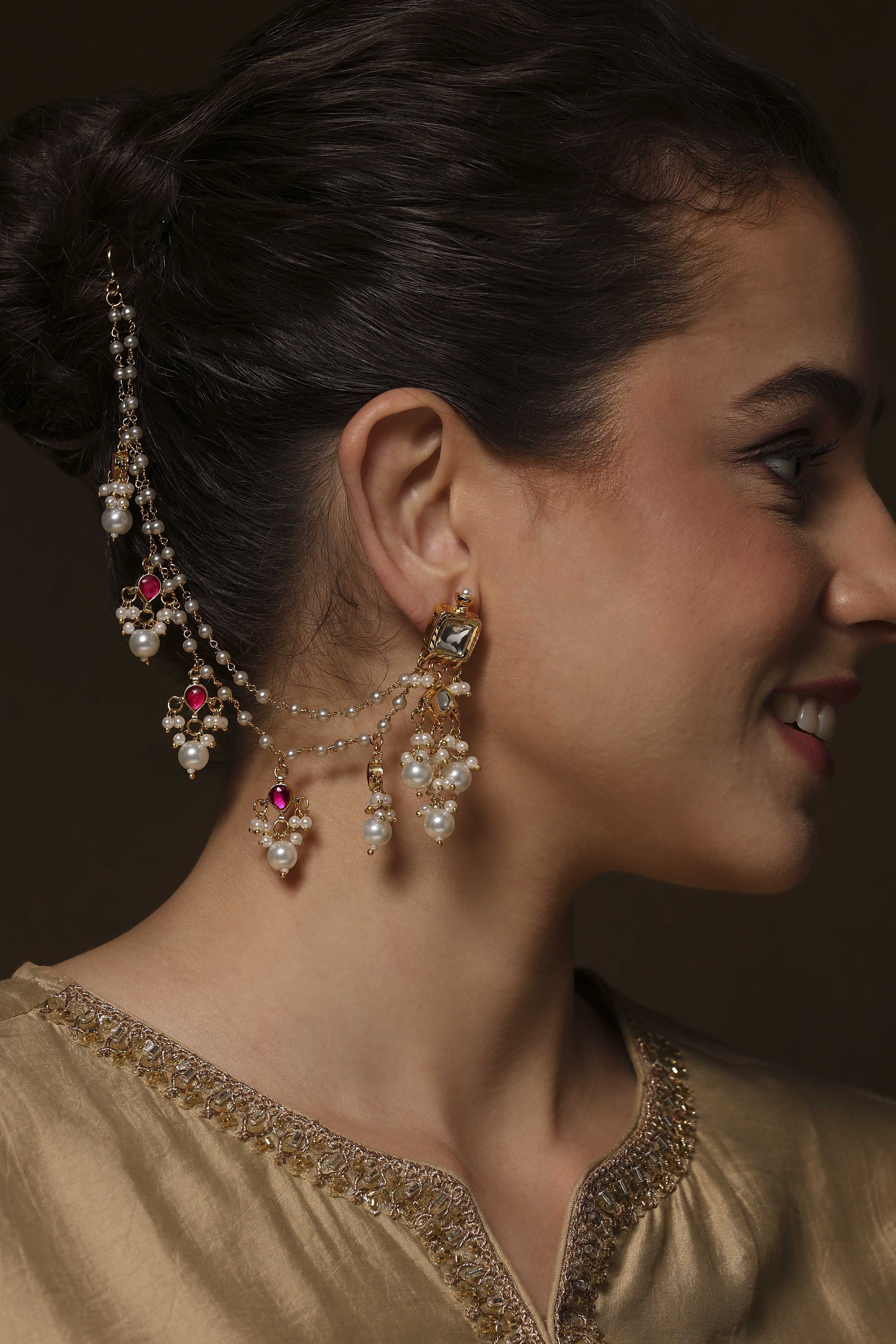 Red Brass Drop & Danglers image number 3