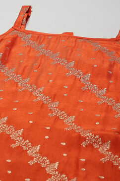 Orange Viscose Shantoon Kurta Dhoti Salwar Suit Set image number 1