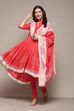 White Cotton Asymmetric Anarkali & Churidar Suit Set image number 0