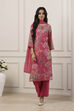 Pink Cotton Blend Straight Suit Set image number 6