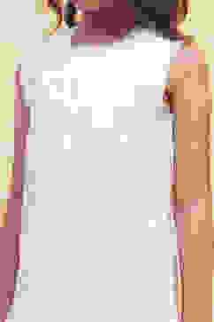 Red and White Cotton Schiffli Straight Suit Set image number 1