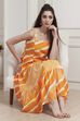 Yellow Cotton Printed Tiered Dress image number 0