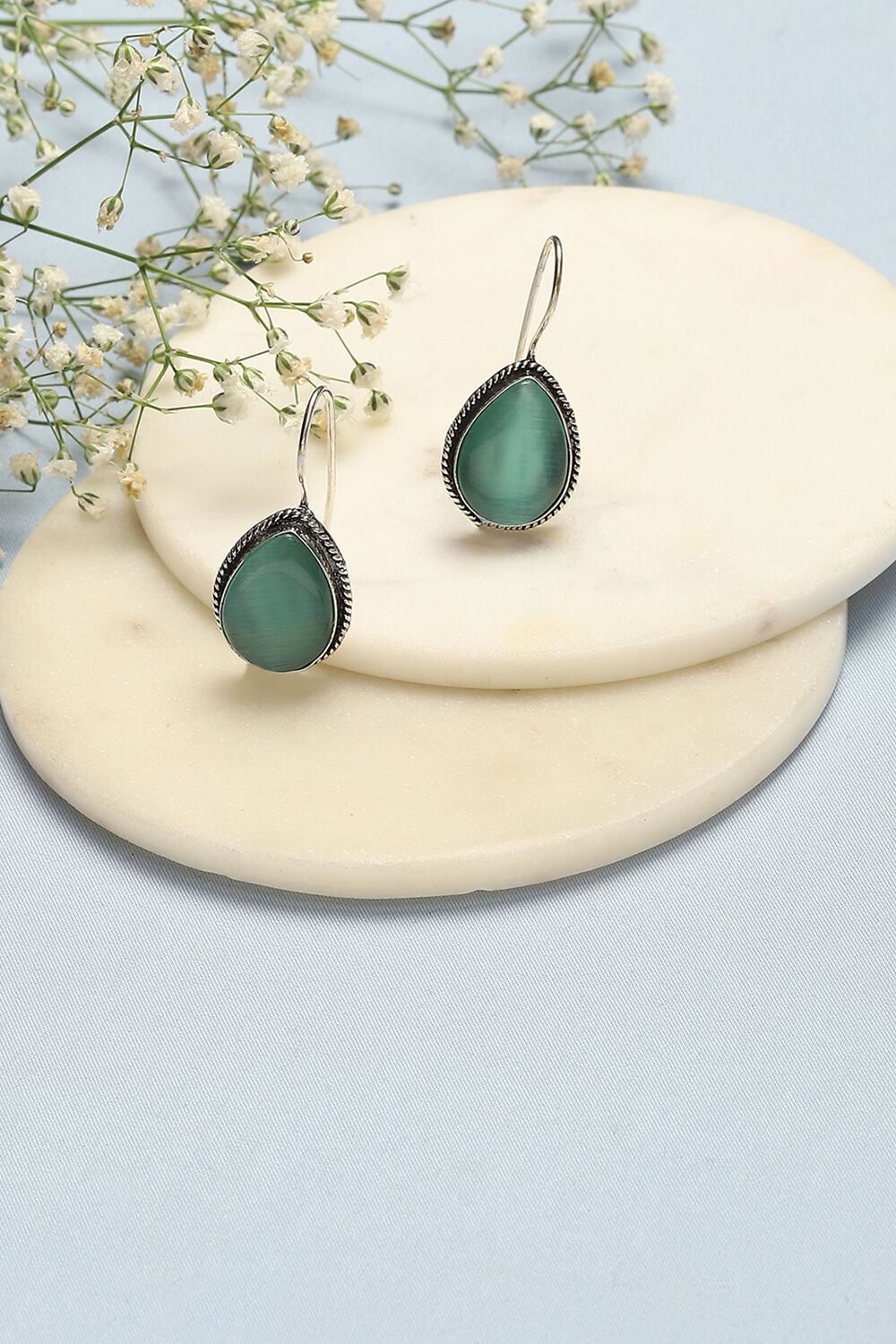 Light Blue Brass Earrings image number 0