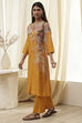 Mustard Yellow Floral Straight Kurta Set image number 3