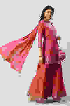 Fuchsia Cotton Sharara Set Kurta Sharara Suit Set image number 6