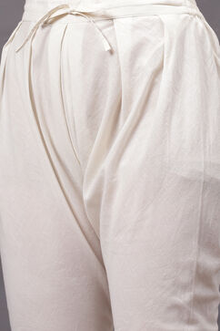 Rohit Bal Ivory Cotton Silk Anarkali Yarndyed Suit Set image number 3