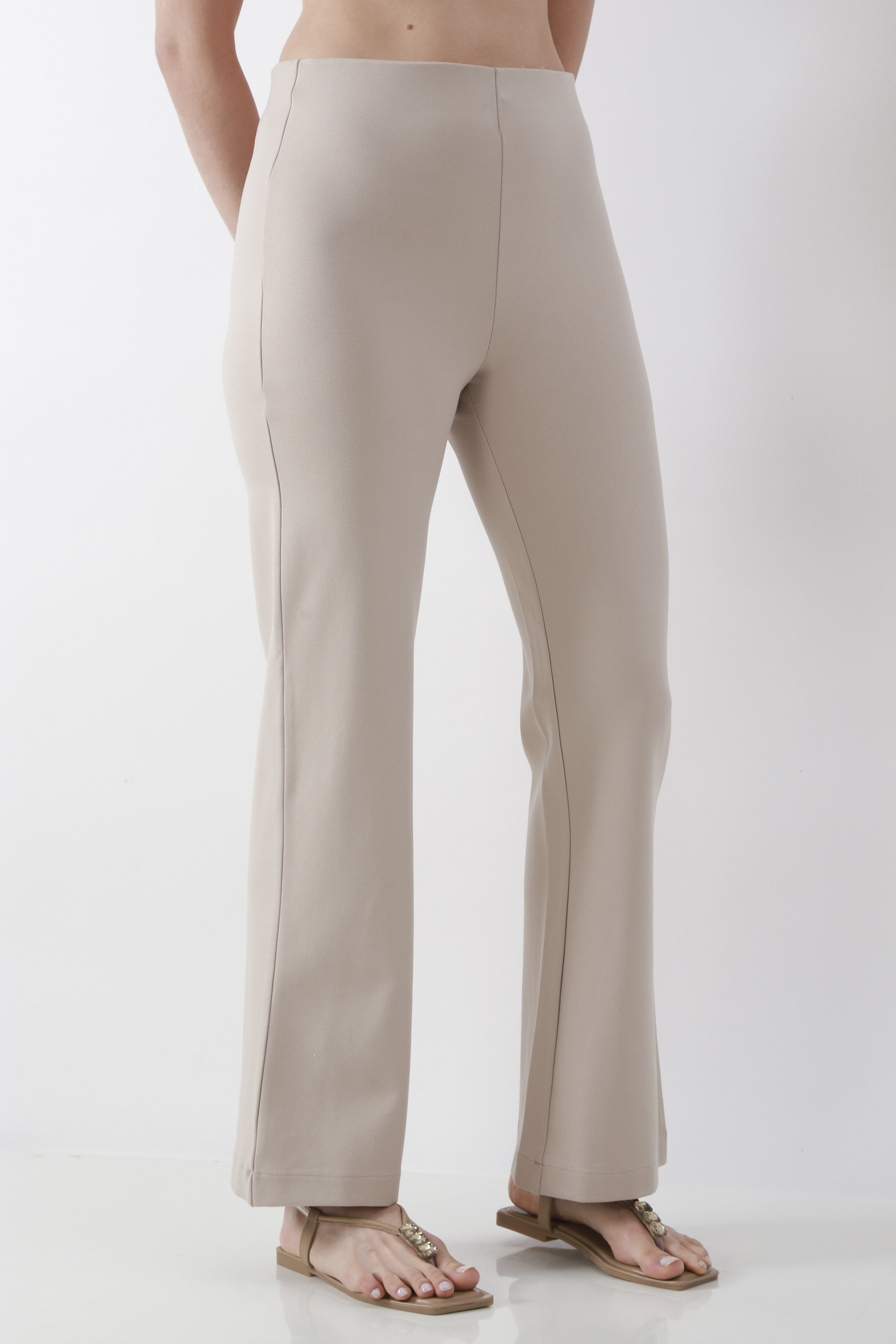 White Solid Flared Pants image number 3