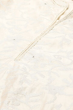 Off White Cotton Blend Layered Kurta Churidar Suit Set image number 1