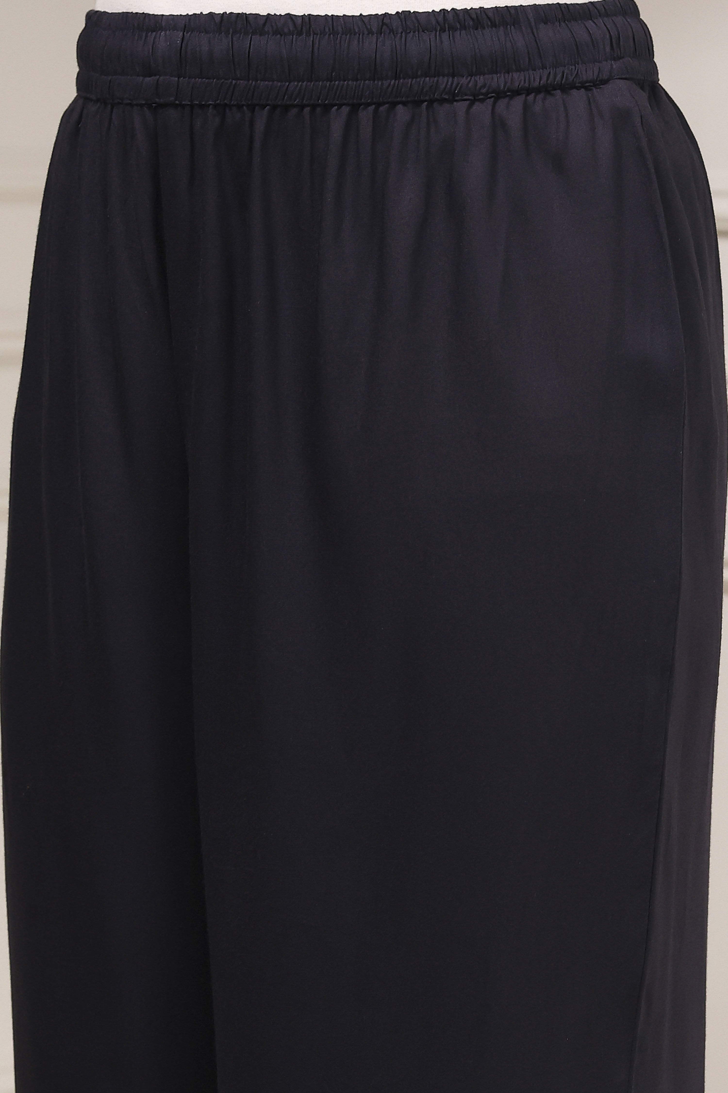 Charcoal Viscose Rayon Straight Solid Palazzo Pants image number 1